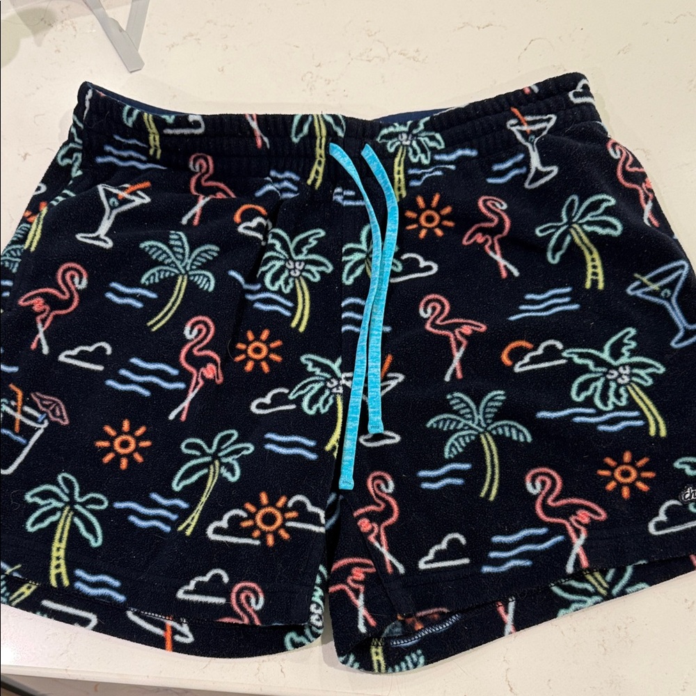 Chubbies Navy Tropical Pattern Men's Fleece Shorts